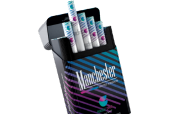 Manchester Double Drive Blueberry Mint cigarette pack